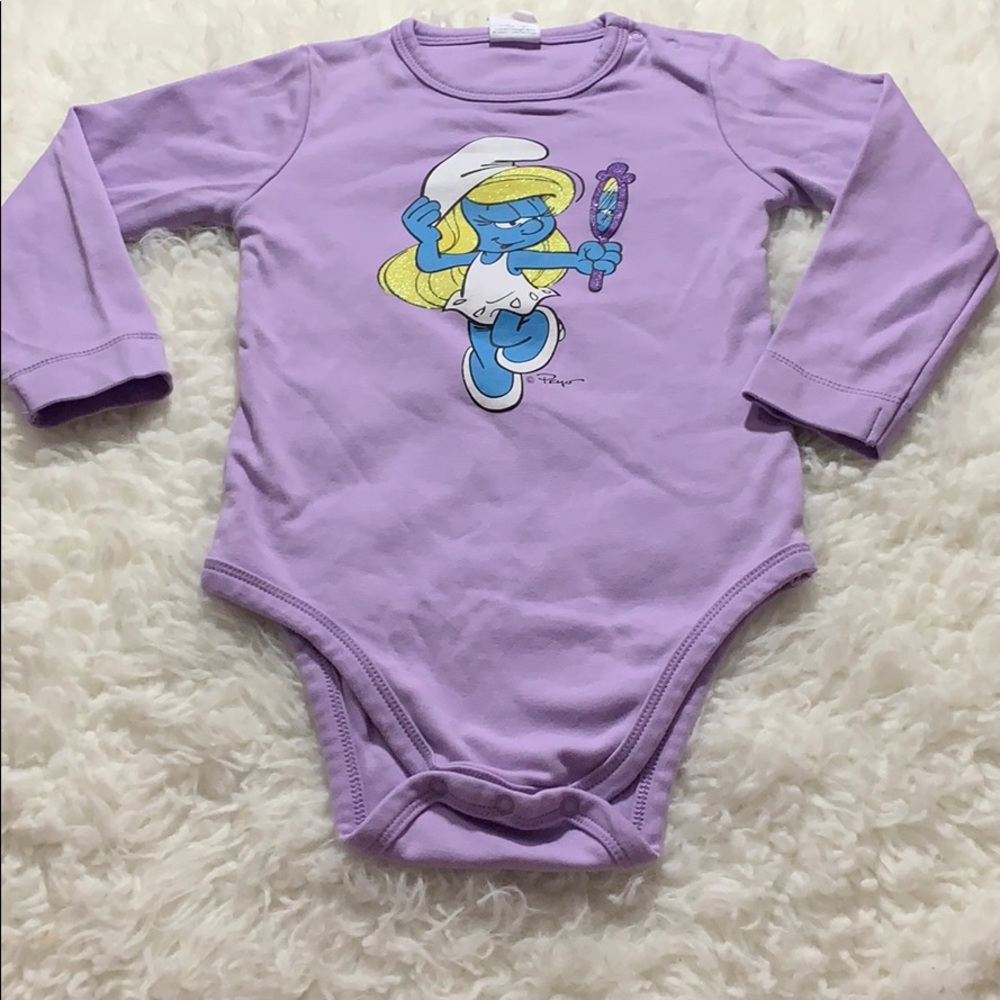 Girls Purple smurf onesie